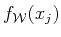 $ f_{\cal{W}}(x_j)$